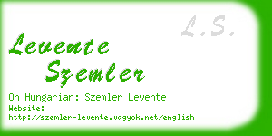 levente szemler business card